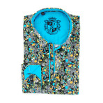 Philo Print Button-Up Shirt // Turquoise (2XL)