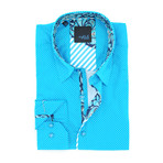 Pasi Print Button-Up Shirt // Turquoise (3XL)