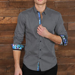 Aesop Print Button-Up Shirt // Black (XL)
