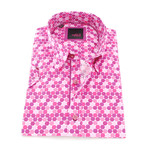 Seppo Print Button-Up Shirt // Fuchsia (L)