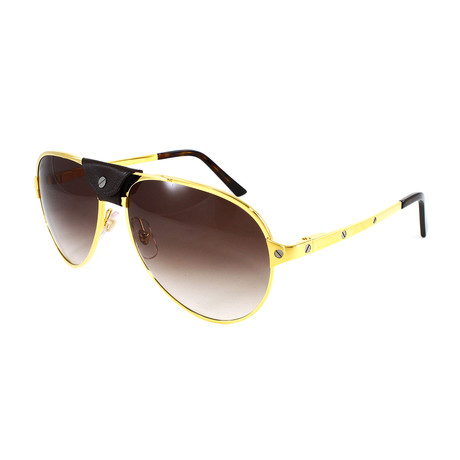 Cartier // Men's CT0034S Sunglasses // Gold + Brown Gradient