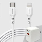 USB-C to Lightning + Wall Adapter // Fast Charge MFi Certified (Heavy Duty)