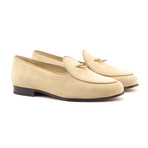Belgian Bow Slippers // Taupe + Camel (UK: 9.5)