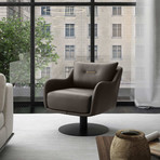 Platt Lounge Chair // Cacau Leather
