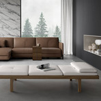 Vestry Daybed // Soft Snow Leather + Walnut