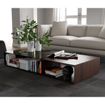 Putney Jigsaw Coffee Tables // Rosewood + Glossy Black