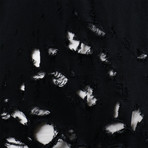 Greg Lauren // Cotton Destroyed Pullover Hoodie // Black (XS)