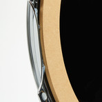 Chrome Drum Lug Wall Clock 14" // Black Wave