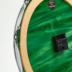 Chrome Drum Lug Wall Clock 14" // Green Wave