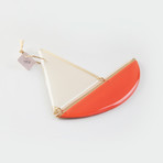 Bronze Boat Pendant // Red (M)