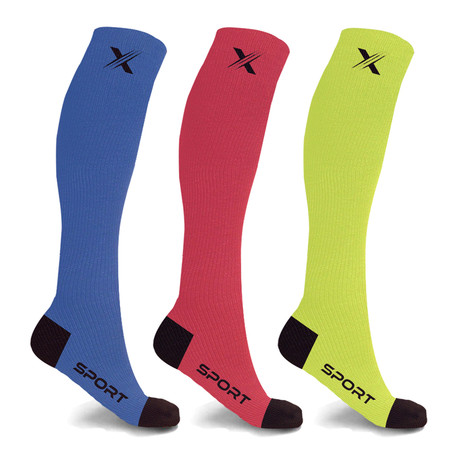 Run+ Elite Knee High Compresion Socks // 3 Pairs (Small / Medium)