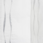 Wavy Stripe Embroidered Sheet Set // White + White (Full)