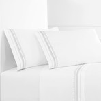 Winsley Embroidered Sheet Set // White + White (Twin)