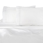 Winsley Embroidered Sheet Set // White + White (Twin)
