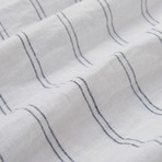 Linen Yarn Dyed Duvet Set // White Stripe (Full/Queen)