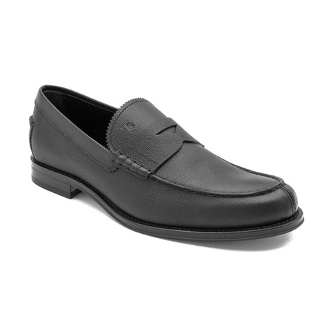 Pebbled Leather Penny Loafer Shoes // Black (US: 9)