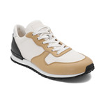 Leather Fabric Sneaker Shoes // White + Tan (US: 10.5)