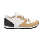 Leather Fabric Sneaker Shoes // White + Tan (US: 6)