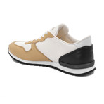 Leather Fabric Sneaker Shoes // White + Tan (US: 6)