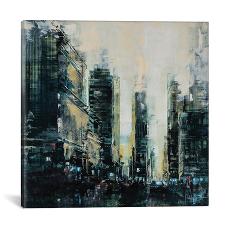 NYC Time Square Day I (18"W x 18"H x 0.75"D)