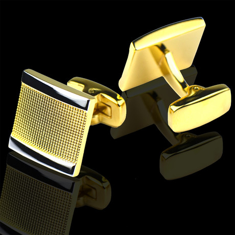 Exclusive Cufflinks + Gift Box // Gold Squares