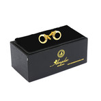 Exclusive Cufflinks + Gift Box // Gold + Black Circles