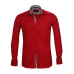 Amedeo Exclusive // Reversible Cuff French Cuff Shirt // Solid Red (2XL)