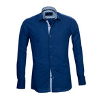 Amedeo Exclusive // Reversible Cuff French Cuff Shirt // Medium Blue (2XL)