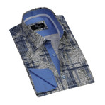 Amedeo Exclusive // Reversible Cuff French Cuff Shirt // Beige + Blue Paisley (M)
