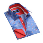 Amedeo Exclusive // Reversible Cuff French Cuff Shirt // Blue Floral (S)