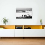 Silhouette Of Surfers Standing On The Beach, Australia // Panoramic Images (26"W x 18"H x 0.75"D)