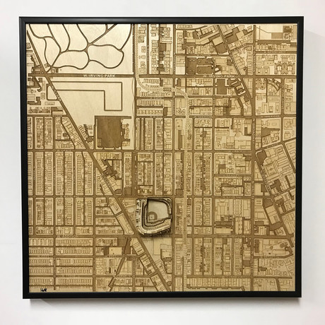 Chicago, Illinois // Wrigley Field // Wood (12" x 12")