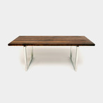 GAX 36 Table // Walnut + Polished Stainless Steel