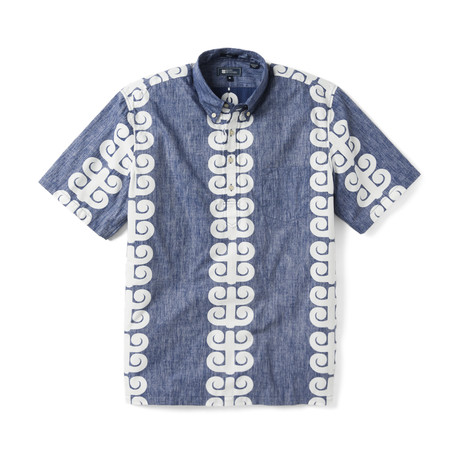 Stack-A-Tapa Short Sleeve Button-Up // Twilight Blue (XS)