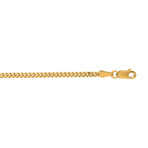 Solid 10K Yellow Gold Diamond Cut Gourmette Chain Necklace // 2.0mm (20")