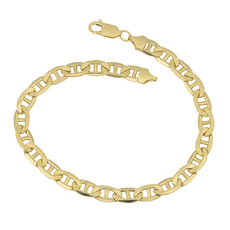 Solid 10K Yellow Gold Mariner Link Bracelet // 5mm