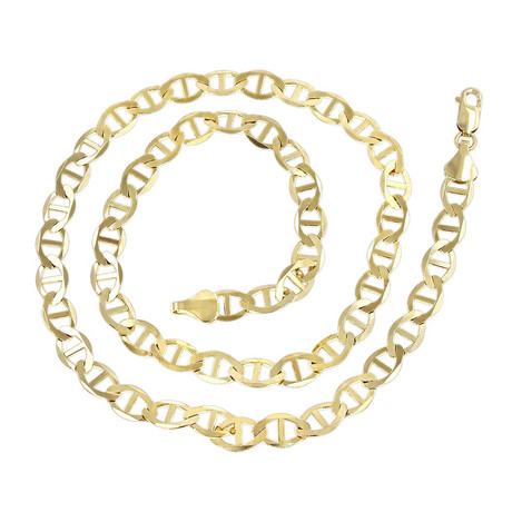 Solid 10K Yellow Gold Mariner Link Chain Necklace // 5mm