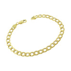 Solid 10K Yellow Gold Curb Cuban Bracelet // 6.1mm
