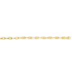 Solid 14K Yellow Gold Shiny Oval Bracelet // 5mm