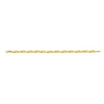 Solid 14K Yellow Gold Long Alt. Oval Link Necklace