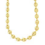 Solid 14K Yellow Gold Puffed Mariner Link Necklace // 4.7mm (18")