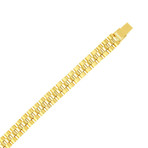 Solid 14K Yellow Gold Satin Panther Bracelet // 9.3mm