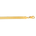 Solid 14K Yellow Gold Imperial Herringbone Chain Bracelet // 5mm