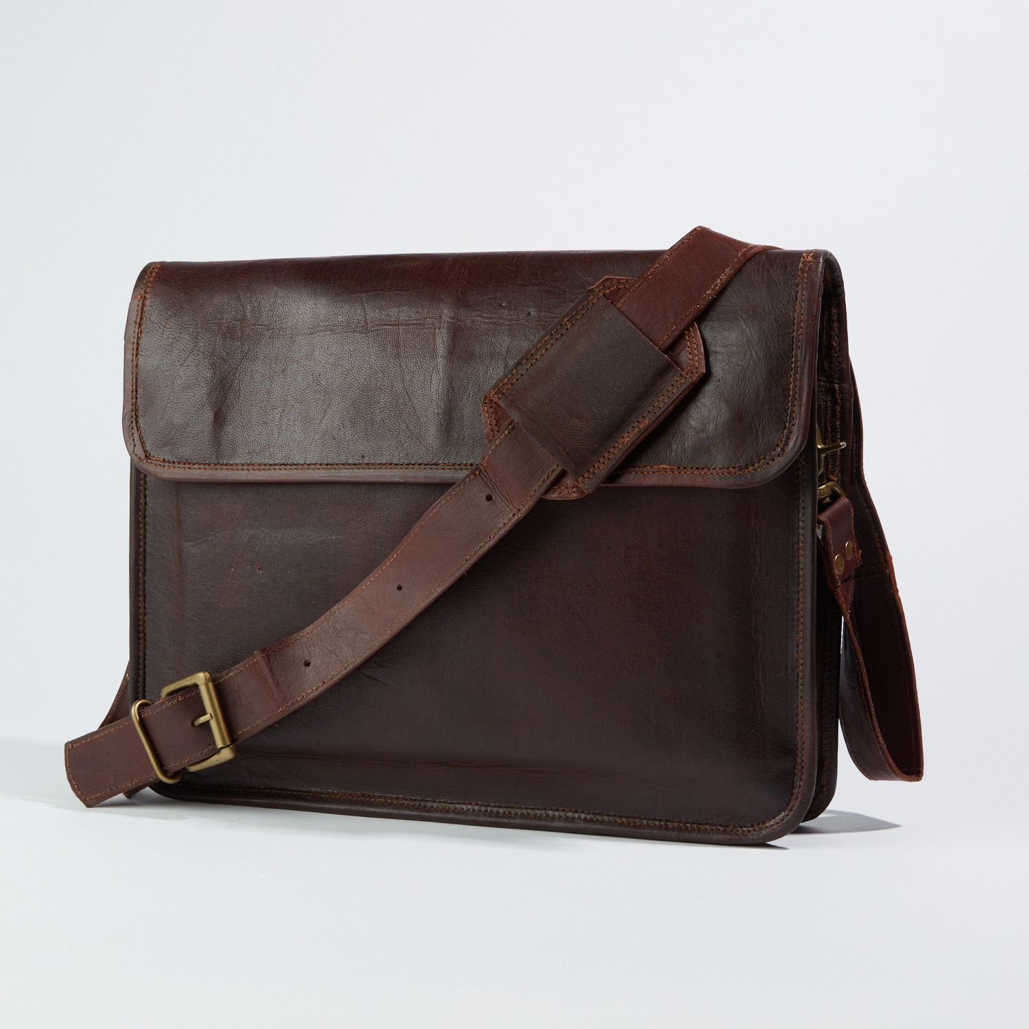 Leather Crossbody Messenger Bag // Medium Brown - The Fair Share ...