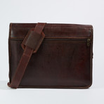 Leather Crossbody Messenger Bag // Medium Brown