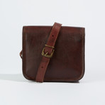Leather Crossbody Sling Bag I // Chestnut Brown