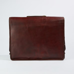 Leather Crossbody Messenger Bag // Chestnut Brown
