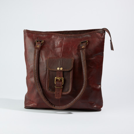 Leather Tote Bag // Brown