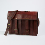 Satchel Leather Messenger Bag // Dark Brown