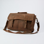 Crossbody Sling Messenger Briefcase bag // Dark Brown